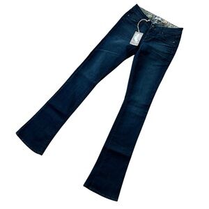 Paige Laguna Dark Wash Low Rise Baby Bootcut Jeans NWT 25